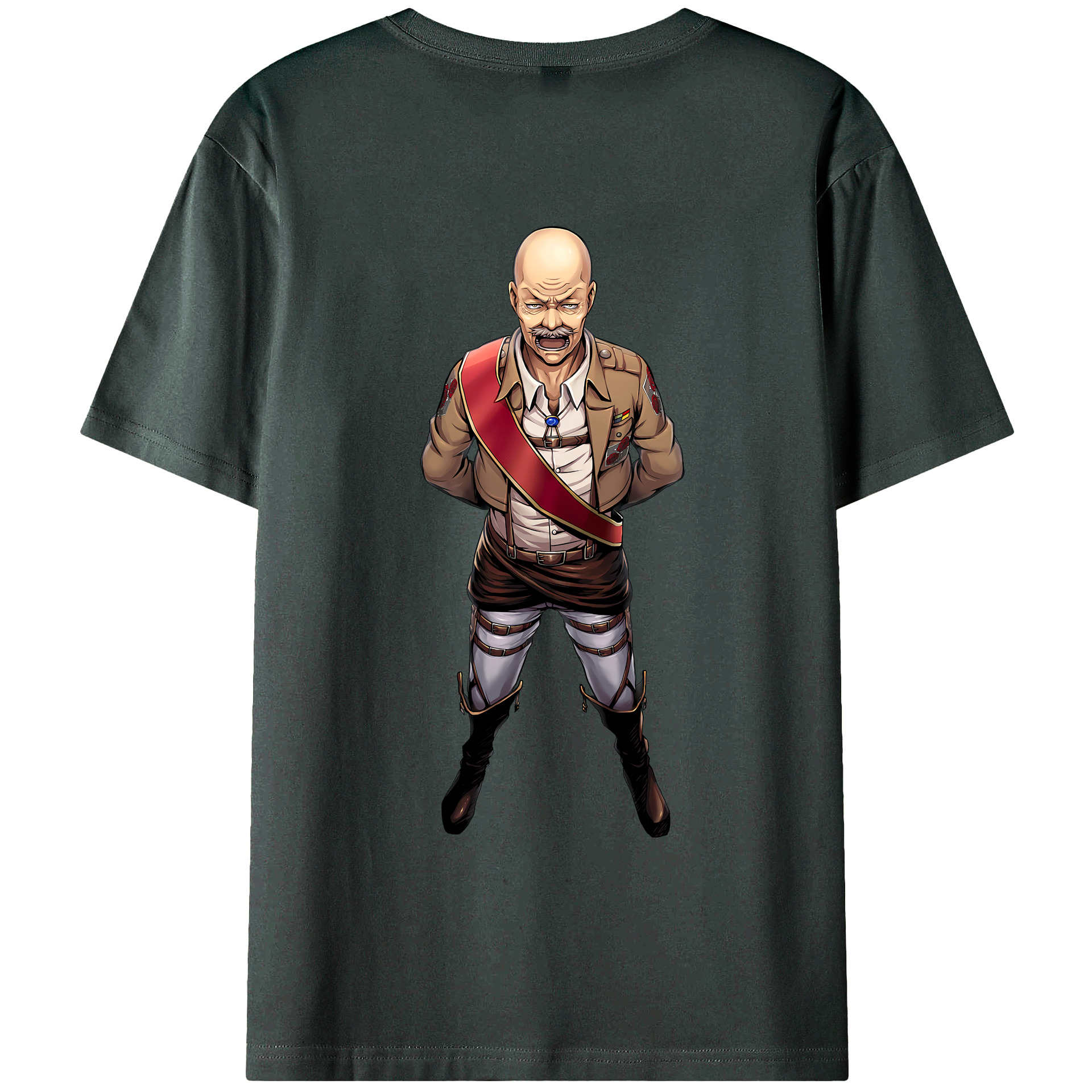 （画像用） 進撃の巨人 ドット·ピクシス Attack on Titan Dot Pixis 綿100％ メンズ半袖Tシャツ（バックプリント） 通気性